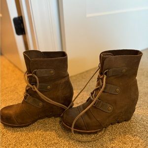 Sorel Grey Wedge Boots